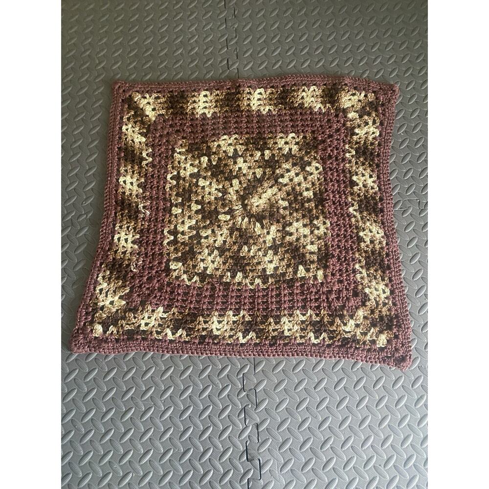Crochet blanket Grandmas Square Mid Century Small Throw 24x24